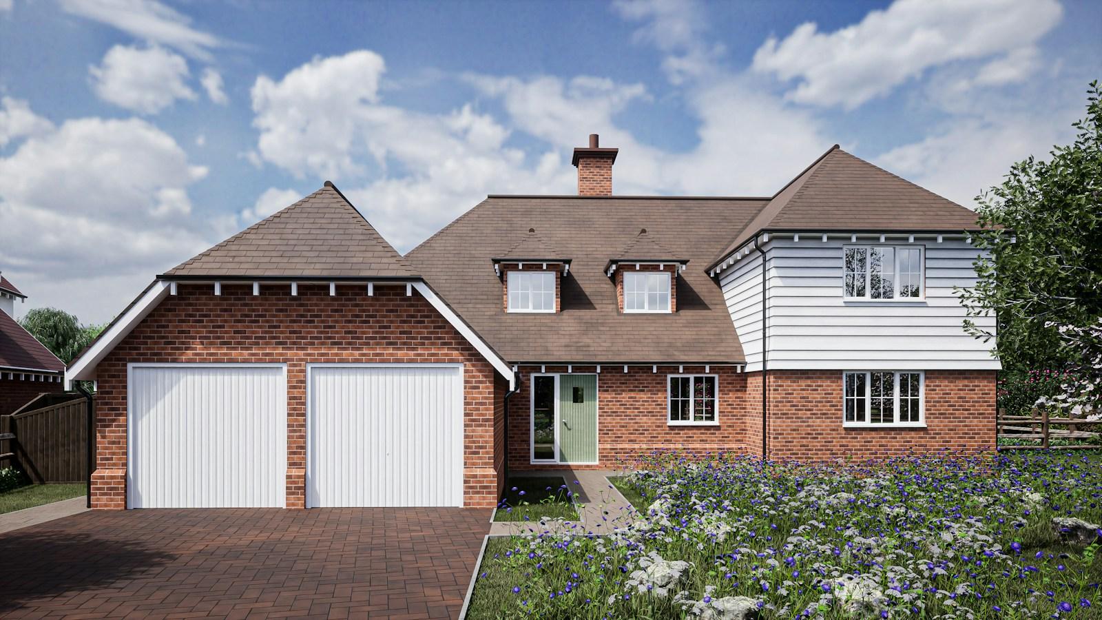 Woning met twee garagepoorten
